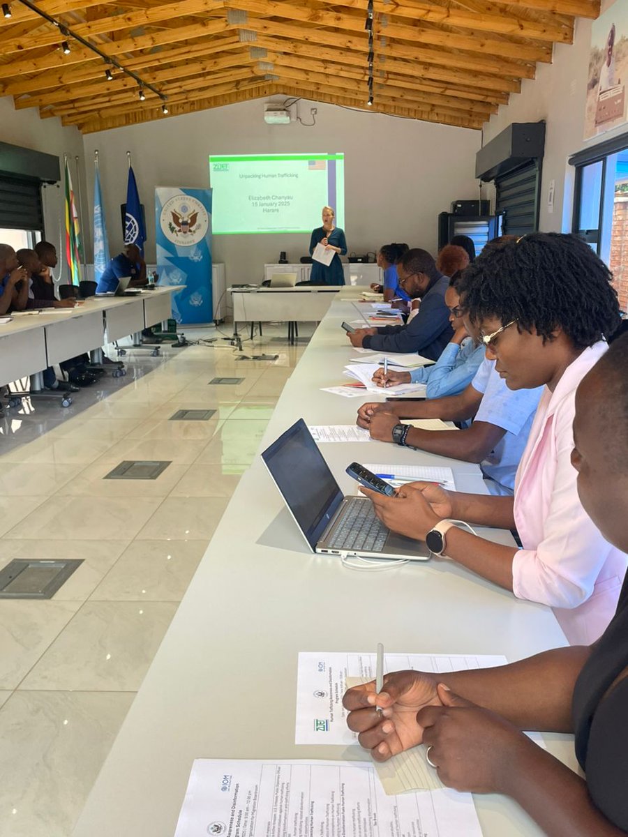 IOMZimbabwe's tweet photo. Human Trafficking Prevention Month 2025
#ConnectingTheDots
To mark the month, #IOMZimbabwe collaborated w/ @USEmbZim on a campaign for Youth Ambassadors to raise awareness and counter disinformation on Trafficking in Persons. https://t.co/XUyhvc7kdZ