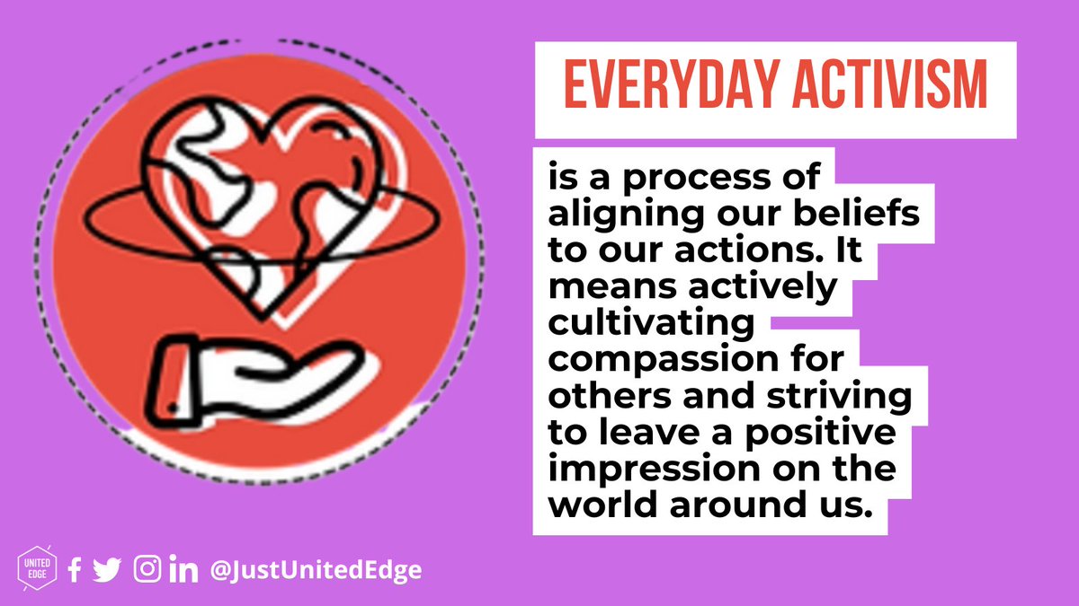 Everyday activism is about turning our values into action, making compassion, justice, and integrity part of our daily choices. Learn more about everyday activism and the Justice Based Approach in our Foundation Course. Book your slot here: unitededge.net/jba-foundation
