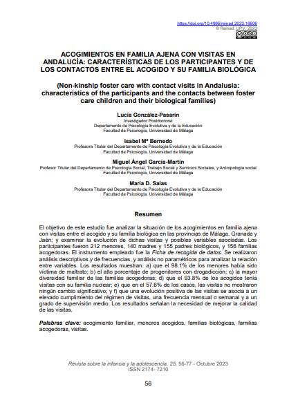 ARTÍCULO| #Acogimiento en familia ajena en #Andalucía ➡️Características de los participantes y de los contactos entre el acogido y su familia biológica. 
#visitas #familiabiologica #familiaacogedora
🔗 Descarga⤵️ 
escueladefamiliasadoptivas.es/acogimiento-en…
<a href="/MargenesyVinc/">Fundación Márgenes y Vínculos</a> <a href="/Asoc_Infania/">Infania</a> <a href="/APRAF/">@APRAF</a>