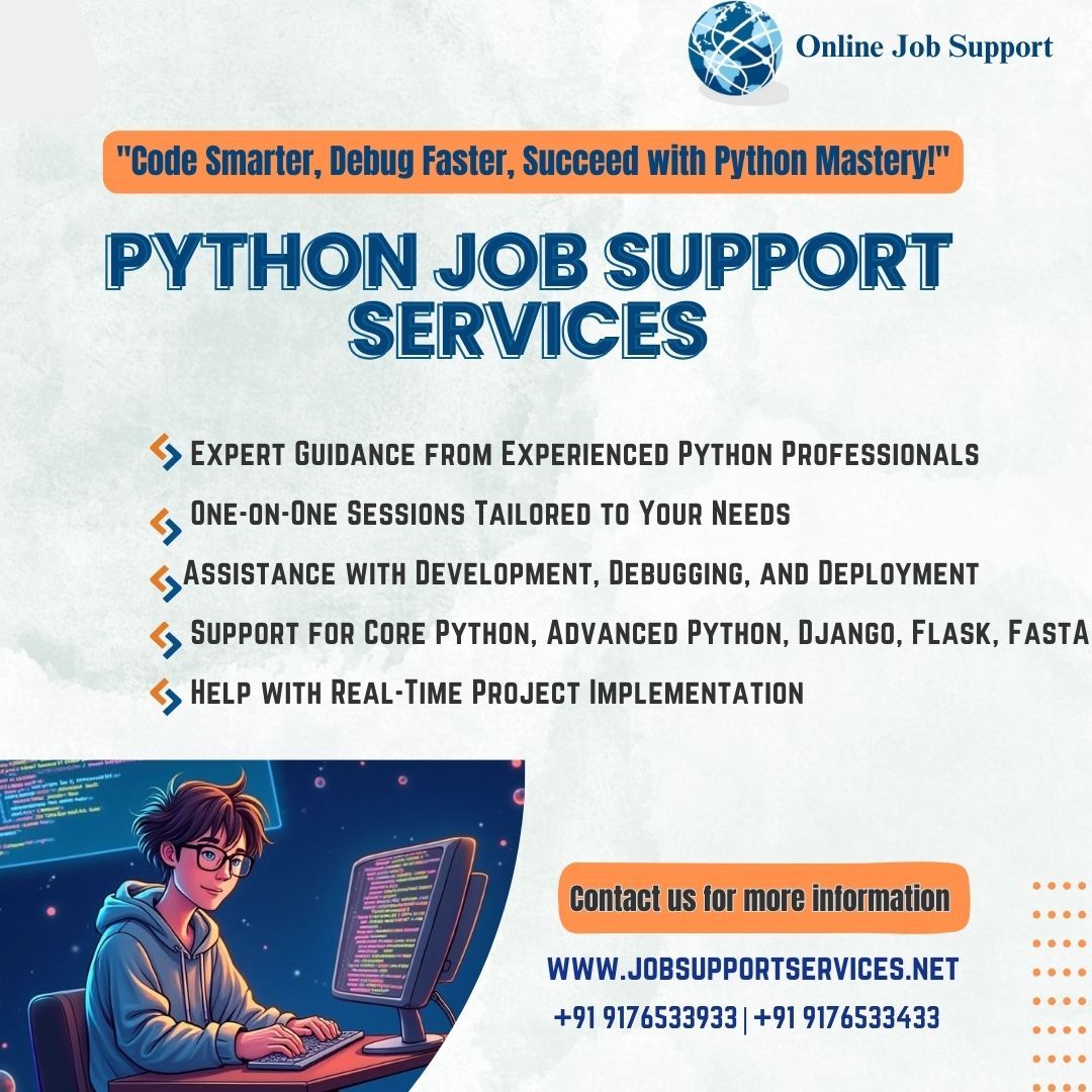RojamaniI38048's tweet image. 🚀 Struggling with your Python projects? We've got you covered! 💻
contact:+91 9176533933 +91 9176533433
website: bit.ly/40lwV7G
#PythonJobSupport #PythonDevelopers #CodingHelp #CareerSupport"