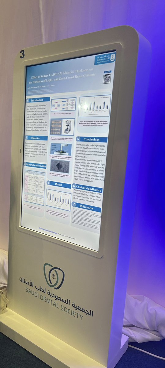 Thrilled to have supervised a group of talented interns who successfully contributed three posters to the #SIDC2025 Conference! This achievement wouldn’t have been possible without the amazing collaboration with Dr. Rua Babier 
<a href="/RuaBabaier/">رؤى صالح بابعير-Rua Babaier</a> 
<a href="/ghada_sae/">غاده القحطاني</a> 
<a href="/rodina_ksa1/">Rodina</a> 
<a href="/DentalSaudi/">Saudi Dental Societyالجمعية السعودية لطب الأسنان</a>