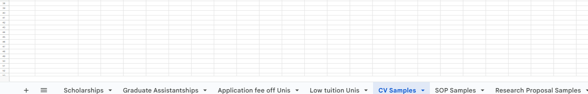 sylviewatikum's tweet photo. I have updated the database. It now contains 558 opportunities. It has:

278 Scholarships
92 Graduate Assistantships
78 No Application Fees Universities
44 Tuition-free Universities
22 links to sample CVs