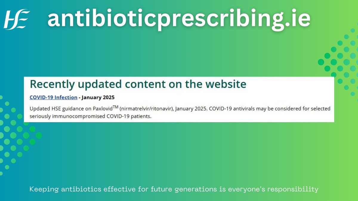 Antibiotic Prescribing (@antibioticpresc) on Twitter photo New updates on the Covid-19 Infection page added to AntibioticPrescribing.ie  Visit our What's New page for a link to this page and for all our updates bit.ly/3qwE3dN New updates on the Covid-19 Infection page added to AntibioticPrescribing.ie  Visit our What's New page for a link to this page and for all our updates bit.ly/3qwE3dN