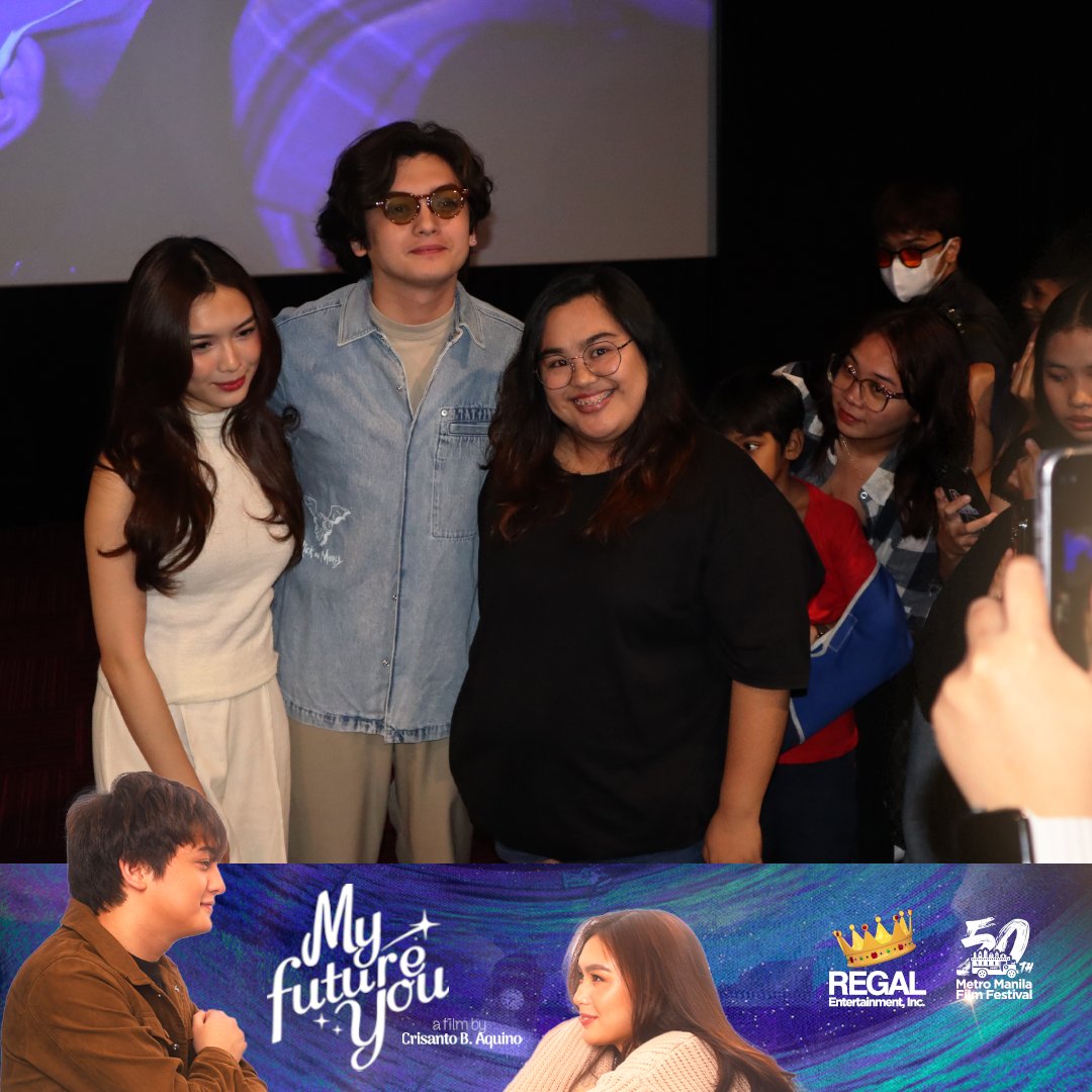 RegalFilms's tweet photo. PHOTOS: Look #FranSeth graced the blockscreening of #MyFutureYou yesterday at SM Aura Cinema!  💙✨

#MyFutureYouMMFF is part of the Metro Manila Film Festival. A film by Crisanto B. Aquino, produced by Regal Entertainment Inc

#FranSeth #MyFutureYouMMFF #FrancineDiaz #SethFedelin