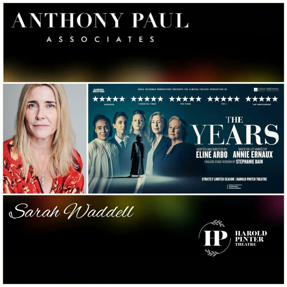APAagent's tweet photo. THE YEARS (West End)
Sarah Waddell is currently in rehearsals for the West End cast of THE YEARS.
Casting: Amy Ball CDG
#AnthonyPaulAssociates #APA #TEAMAPA https://t.co/e3Kyo4FyMI