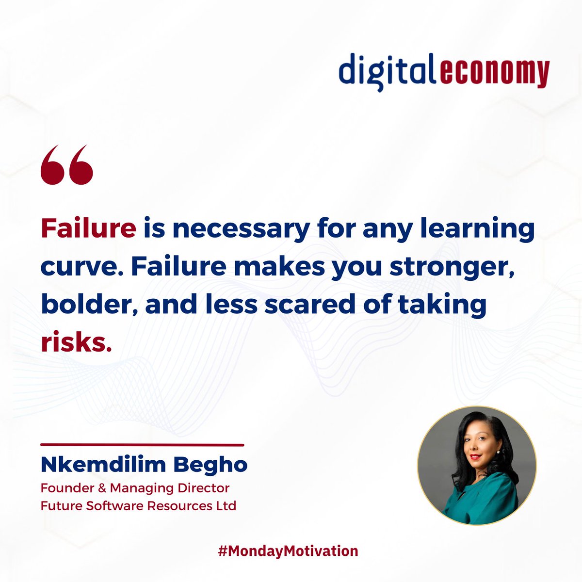 Begho emphasizes the transformative power of failure in personal and professional growth. Her words encapsulate a profound truth: failure is not an endpoint but a catalyst for resilience, innovation, and success.
-
Thread