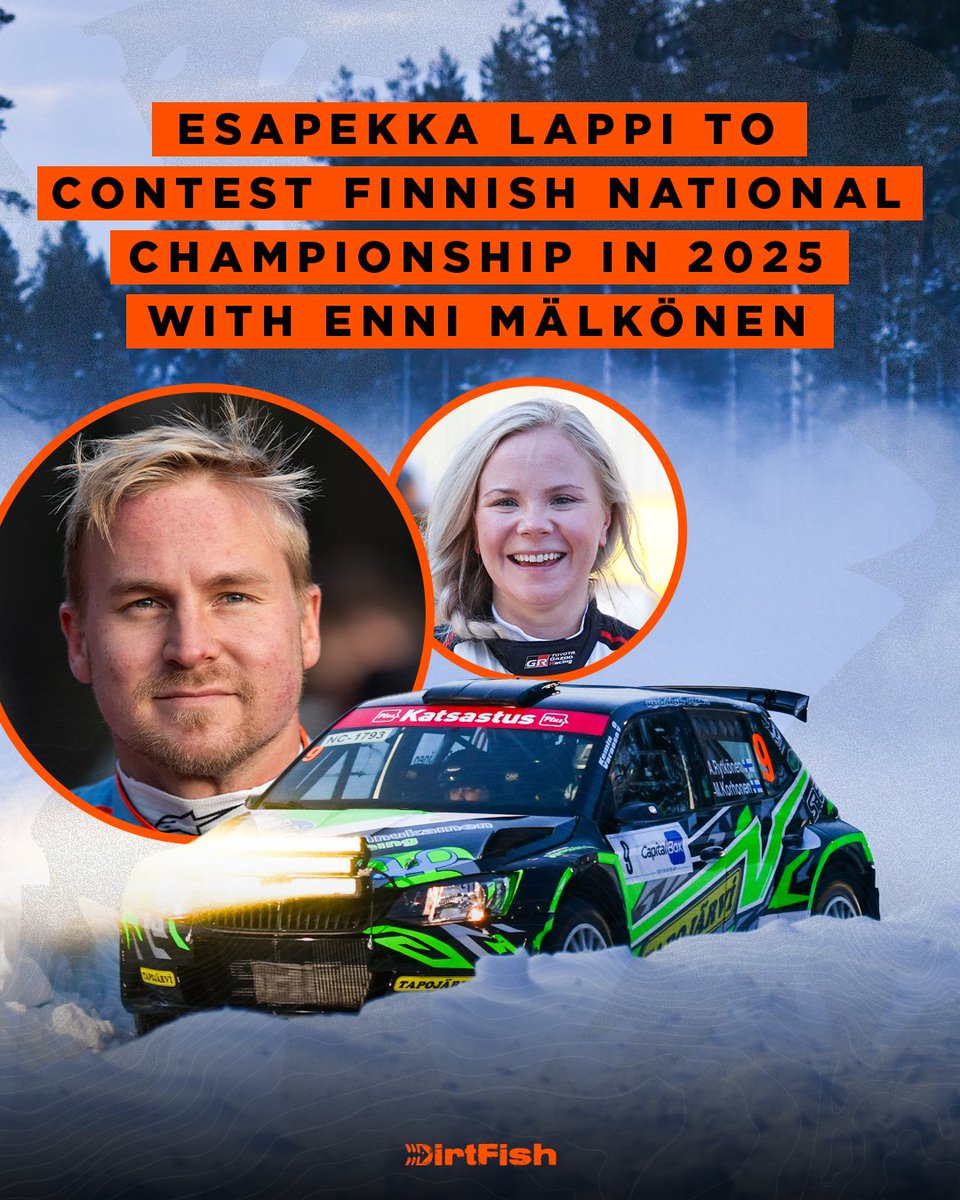 Esapekka Lappi is back at the wheel 🚘

He'll contest the Finnish national championship in 2025, pairing up with Enni Mälkönen in a Škoda Fabia 🇫🇮
