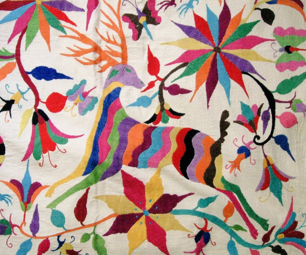 womensart1's tweet image. Otomi textiles originate from the indigenous people of eastern Mexico, an ancient craft using hand embroidering techniques. Otomi textiles, known as tenangos, incorporate colourful images of plants, animals, people and activities #WomensArt