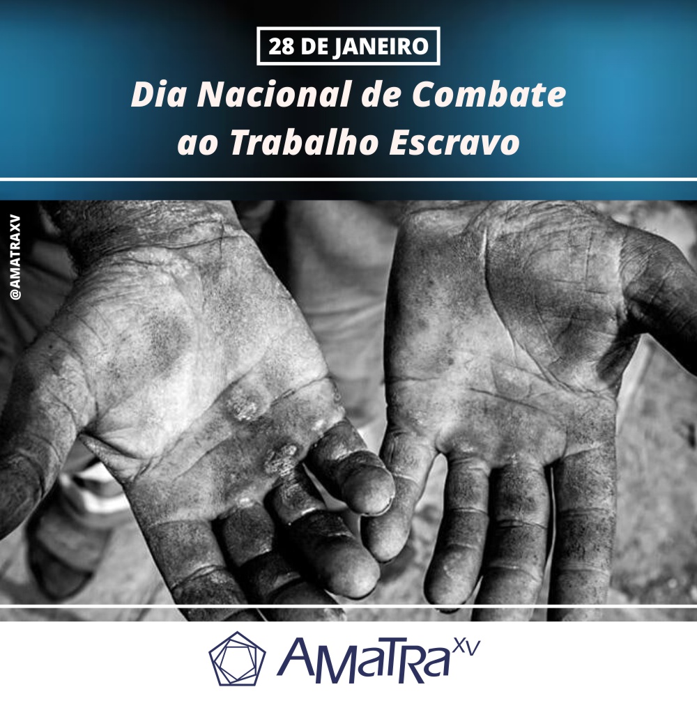 AmatraXV's tweet photo. 28 de janeiro | Dia Nacional de Combate ao Trabalho Escravo 

Em todo o mundo, ainda persistem situações de trabalhadores submetidos a condições de trabalho análogas à de escravo. A erradicação dessa prática é um desafio de todos nós!
Denuncie! Disque 100.

#TrabalhoDigno https://t.co/VOeBZpicwy