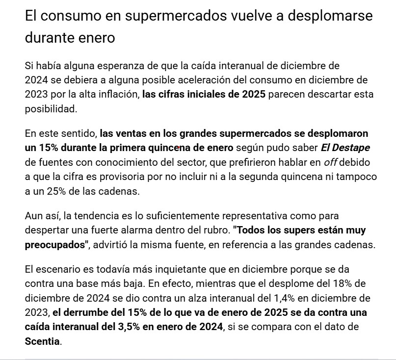 CAE EL CONSUMO, SE DESPLOMA LA ECONOMÍA, PERO EL GENIO EN CRECIMIENTO CON O SIN DINERO, ANDA HACIENDOSE EL PORONGA EN EEUU Y ESCRIBIENDO "FENOMENO BARRIAL", MÁS CHOTO NO HAY...

#Milei #Consumo #Argentina #Supermercados #Economía #Cristina #Caputo #Dolar #Verano #Turismo #Trump