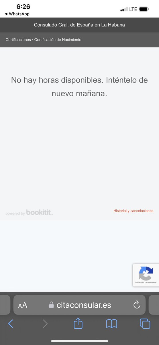 <a href="/MAECgob/">Ministerio de Asuntos Exteriores, UE y Cooperación</a> <a href="/ConsEspLaHabana/">ConsEspLaHabana</a> 1 mes velando las citas de nacimiento y sacan de madrugada y se esfuman, 12 am me sale eso, 6am me sale eso
Y resulta que me entero que ya se agotó el mes entero .
Es una falta de respeto,hay que pagarla en dólares a los parásitos?