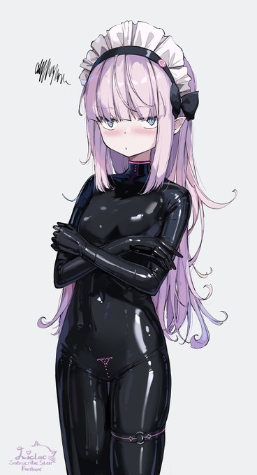 Shiny Maid・テカテカのメイド
Practice, first time drawing full bodysuit. Kind of addicting.
練習。ラバースーツを描くのが初めてです。ハマりそう～

#ラバースーツ
#Latex 