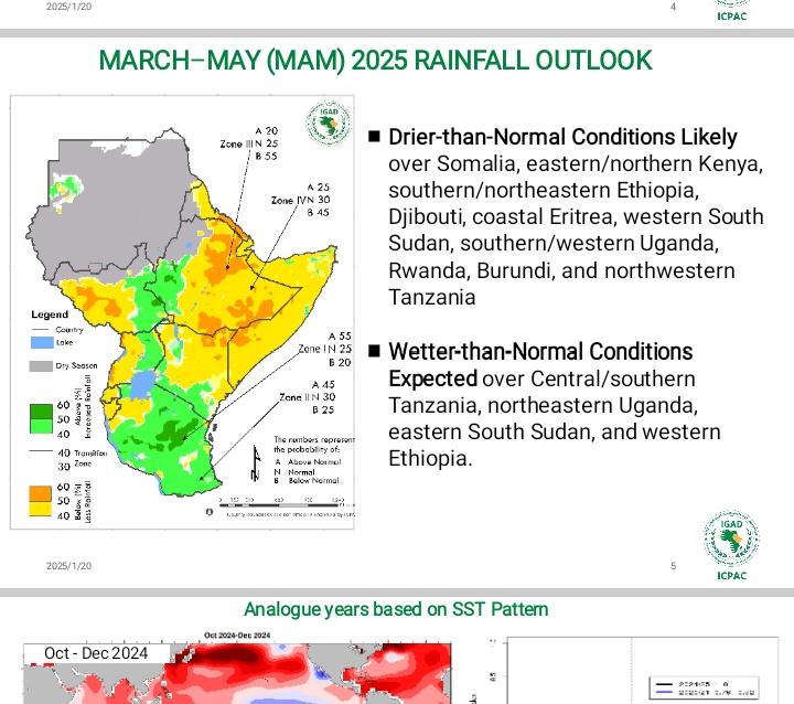 #GHACOF69
#ICPAC - March to May season is predicted to be drier than  normal conditions in IGAD regions mentioned in the map. <a href="/WMO/">World Meteorological Organization</a> <a href="/IGAD_CPAC/">ICPAC</a> <a href="/MeteoKenya/">Kenya Met Department 🇰🇪</a>. 1st day of #GHACOF69 in Addis Ababa Ethiopia 🇪🇹