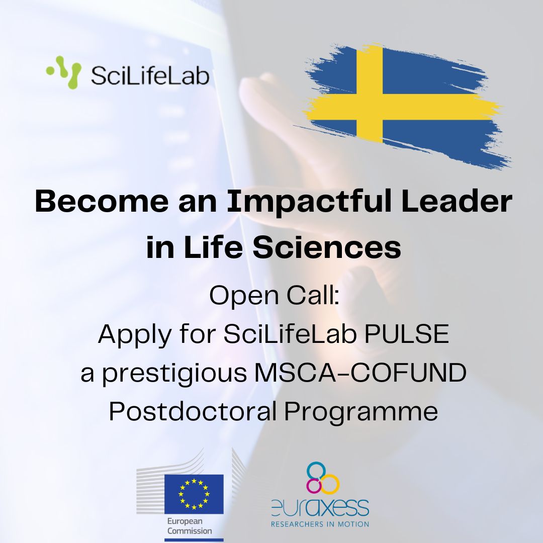 @EuraxessASEAN (@euraxessasean) on Twitter photo 📢 Postdoc opportunity with <a href="/scilifelab/">SciLifeLab</a> - an institution for the advancement of molecular biosciences in Sweden, funded as a national research infrastructure by the Swedish government. 🇸🇪
👉Apply for its programme SciLifeLab PULSE here: tinyurl.com/yc6af3ht 📢 Postdoc opportunity with <a href="/scilifelab/">SciLifeLab</a> - an institution for the advancement of molecular biosciences in Sweden, funded as a national research infrastructure by the Swedish government. 🇸🇪
👉Apply for its programme SciLifeLab PULSE here: tinyurl.com/yc6af3ht