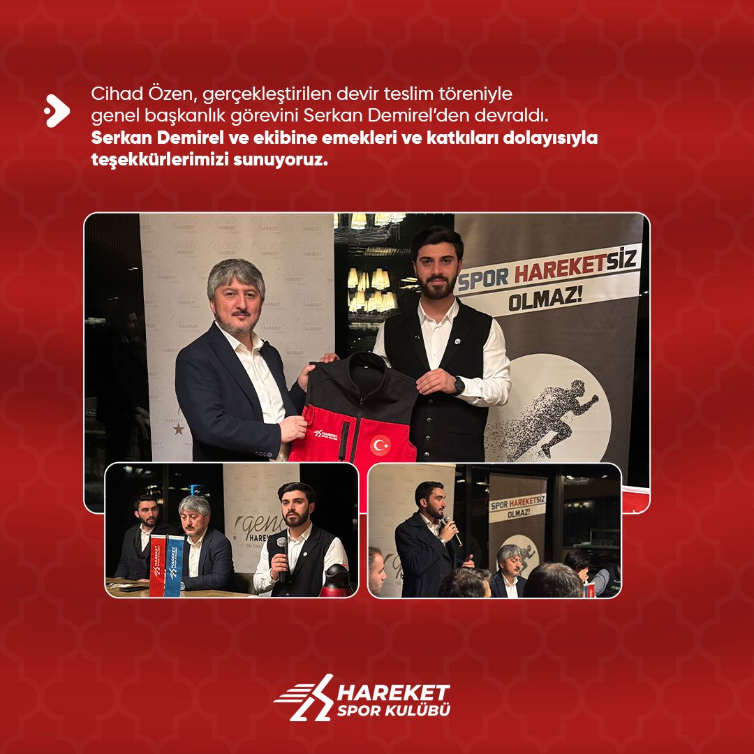 Hareket Spor Kulübü'nde bayrak değişimi.