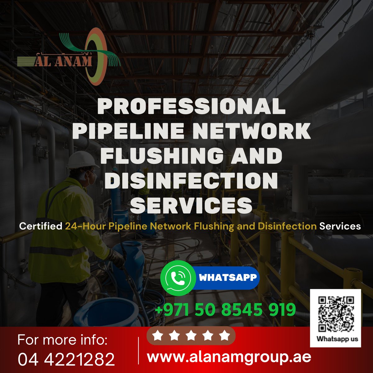 alanamgroup's tweet image. 🚰 Professional Pipeline Network Flushing &amp;amp; Disinfection 🛠️
With 20+ years of experience, certified services, 24/7 support &amp;amp; affordable pricing! ✅
📞 Call us: +971 4 422 1282 | +971 50 8545 919
📧 Email: info@alanamgroup.ae
🌐 alanamgroup.ae

#PipelineServices #Flushing