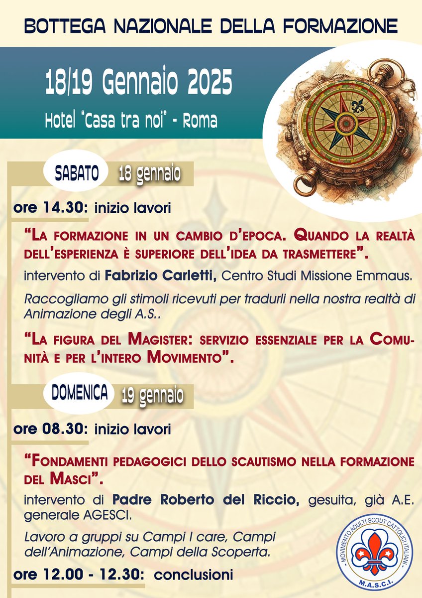 MasciScout's tweet image. Si sono conclusi i due importanti appuntamenti del #MASCI di questo weekend a Roma.

👉🏻 𝙇𝙞𝙗𝙚𝙘𝙘𝙞𝙤 𝟮 - 𝙎𝙚𝙢𝙞𝙣𝙖𝙧𝙞𝙤 𝙨𝙪𝙡𝙡𝙖 𝘾𝙤𝙢𝙪𝙣𝙞𝙘𝙖𝙯𝙞𝙤𝙣𝙚 📣
👉🏻 𝘽𝙤𝙩𝙩𝙚𝙜𝙖 𝙙𝙚𝙡𝙡𝙖 𝙁𝙤𝙧𝙢𝙖𝙯𝙞𝙤𝙣𝙚 🧭