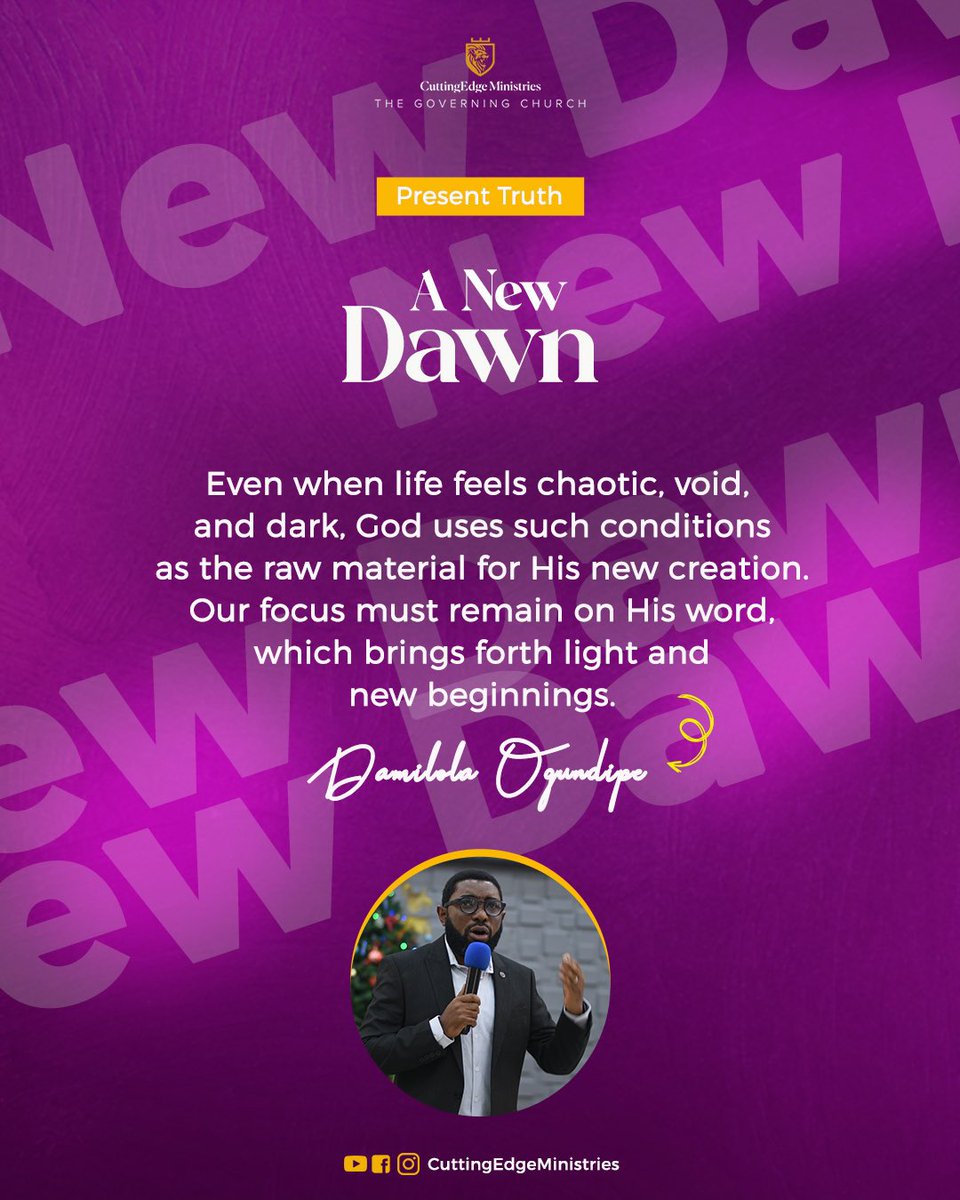 CuttingEdge_NG's tweet photo. A new dawn is upon us, and yes, we choose to focus on the word and command of the Lord to us!
We will push through!
Full sermon available for download here - https://t.co/he0ZOFIaxF
#PresentTruthExcerpts
#TheGoverningChurch https://t.co/lpo3sJzsat