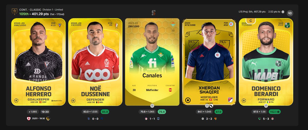 Mattyk05's tweet image. all eyes on Herrero tonight @SorareOnABudget hoping the 🐐 delivers 🙏