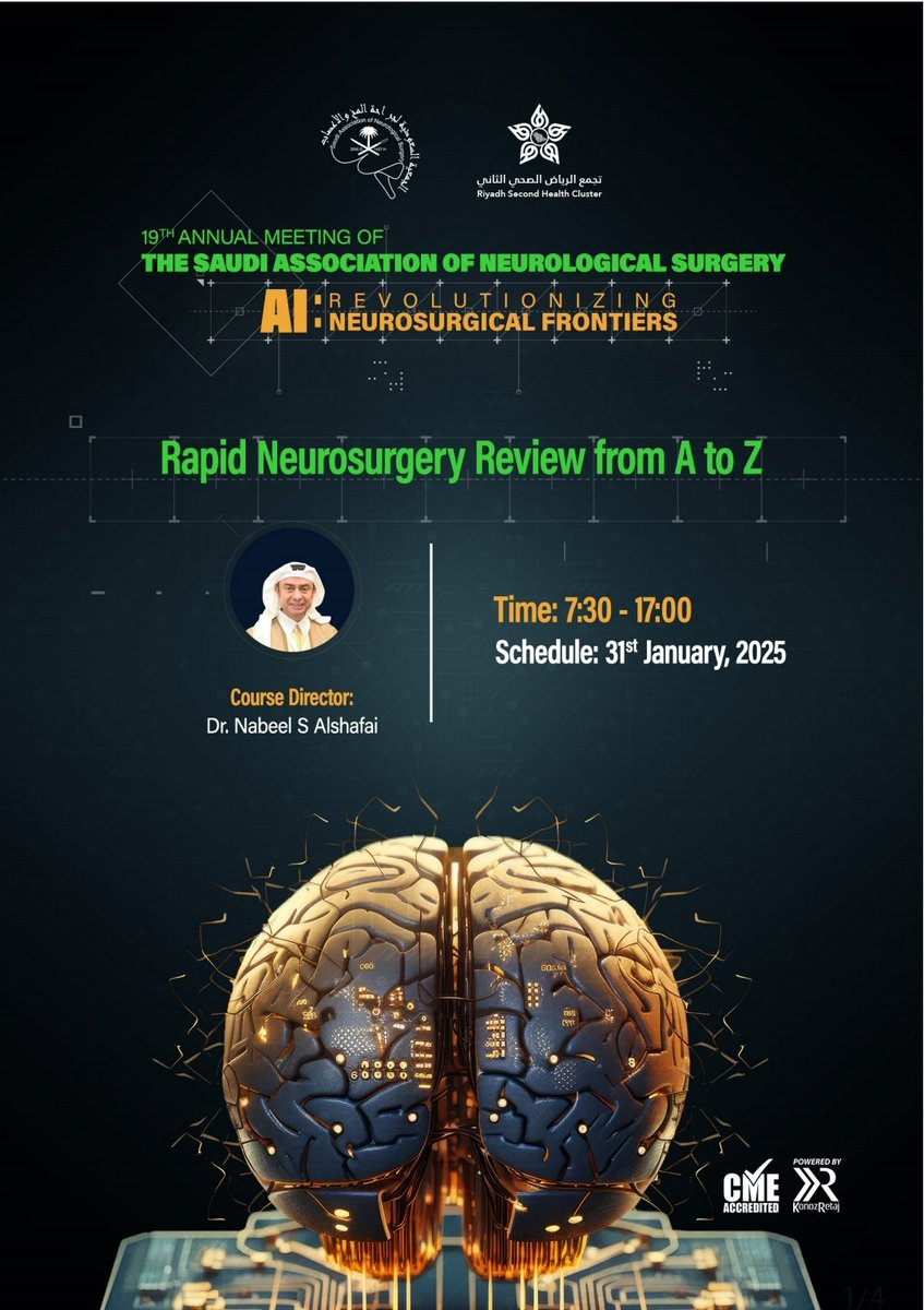 This year is the neurovascular chapter 
🔗 Learn more: sans.org.sa/sans2025/works…
🔗 Register now: kr-virtual.com/Registration/I…

#SANS2025 #Neurosurgery #NeurosurgeryTraining