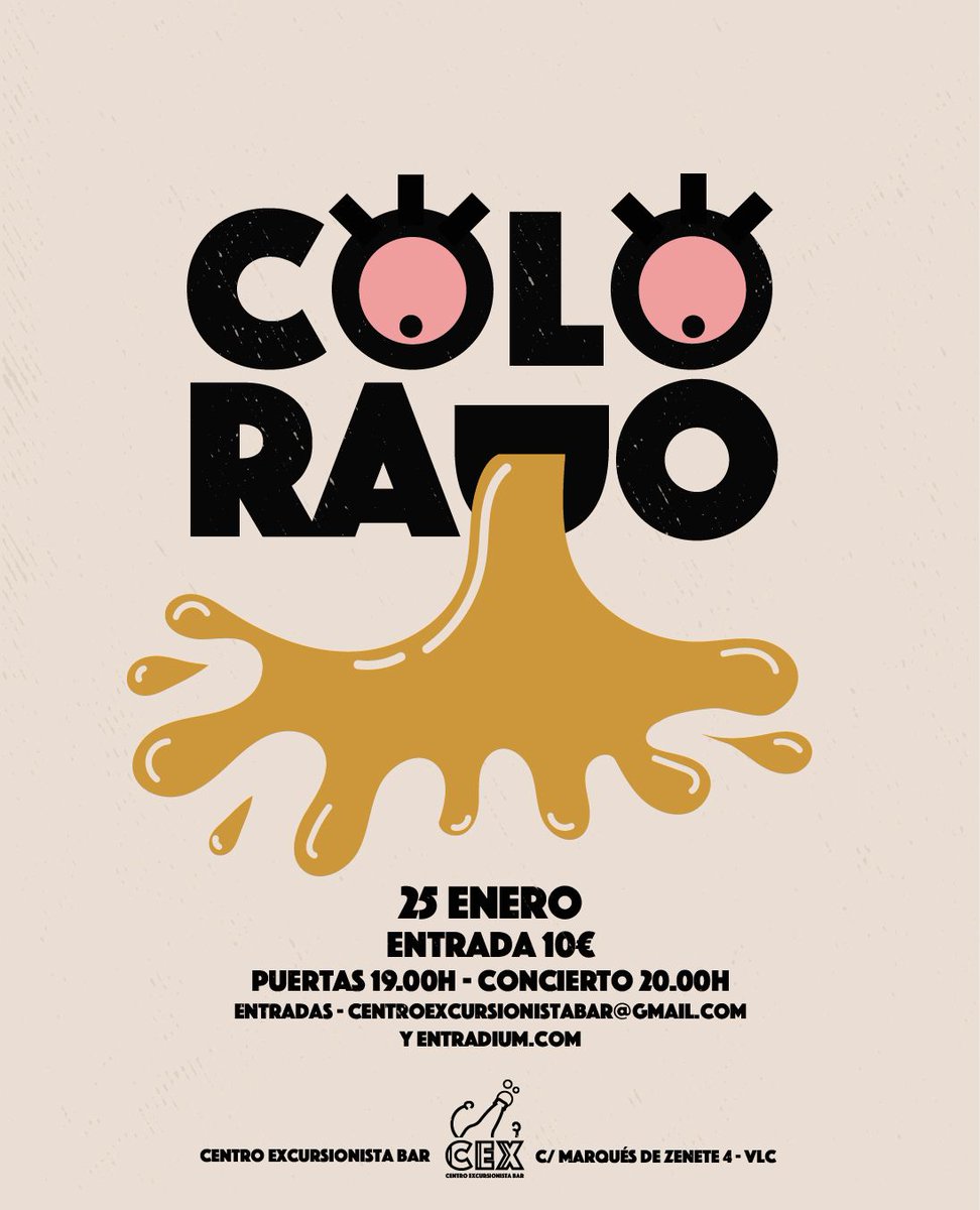 ModestoColorado's tweet image. Amigos de Valencia!!!
El sábado 25 de enero COLORADO estaremos tocando en el Centro Excursionista (CEX) en Valencia.
Entradas:
entradium.com/es/events/colo…