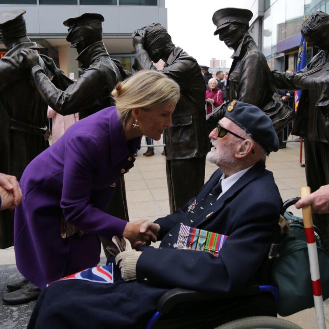 Wishing a very happy birthday to our Royal Patron, Her Royal Highness The Duchess of Edinburgh!

This photo captures a special moment, when Her Royal Highness met blind veteran Jim at the unveiling of our Victory Over Blindness statue at Manchester Piccadilly.

<a href="/RoyalFamily/">The Royal Family</a>