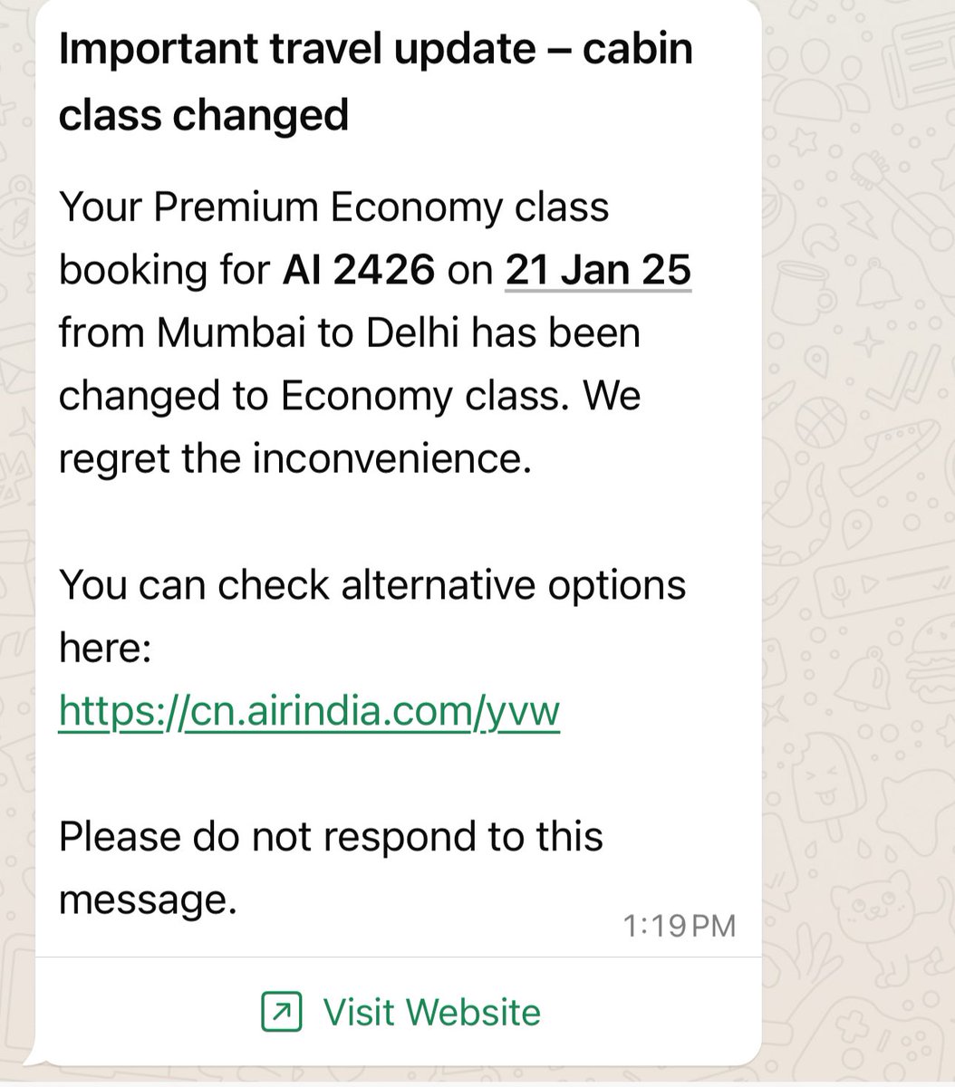 JSBtweets's tweet photo. Being a Gold member of @airindia , this is coming to me as a shock!! Absolutely unacceptable. We paying for the premium economy fare and getting downgraded last minute. Never happened to me in Vistara! @JM_Scindia @DGCAIndia https://t.co/6PU5lkUX0H
