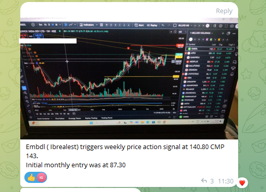 InvesysCapital's tweet image. #EMBDL (IndiaBulls) has been surging since receiving NCLT approval for its merger with Embassy.

It's approaching a significant multi-year investment signal and was identified early at ~87 by a participant in the #Multibagger Program as per Price Action Signal
