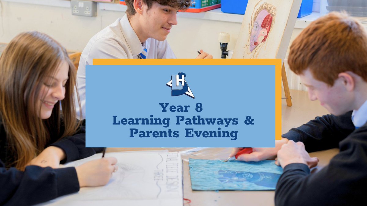 Don't forget tonight's Year 8 Learning Pathways Evening, 3:15-6:00pm.

And between 6:00-7:00 PM for Parents Evening.

If you can't make it please get in touch at anytime to discuss your child’s progress ☎️

#SucceedingTogether