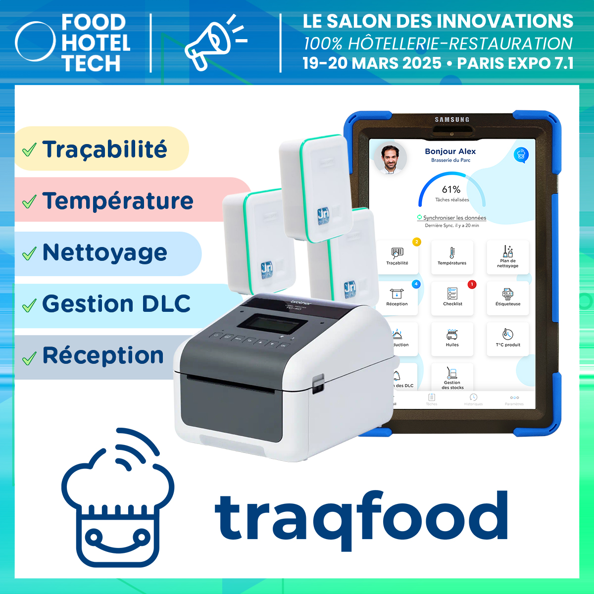 🚀 @traqfood  au stand L32 : L’appli HACCP qui digitalise vos relevés d’hygiène en 10 min/jour !

🌍 Déjà +50 000 utilisateurs depuis 10 ans avec le groupe Mérieux NutriSciences

✅ 0 frais de démarrage
✅ 20 modules HACCP inclus
✅ Accompagnement par nos ingénieurs qualité