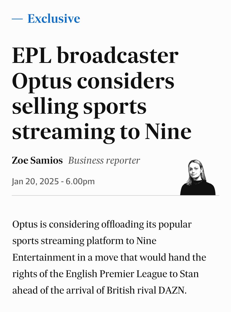 Big big news for Australian english premier league fans: Optus is looking to sell Optus Sport to another streamer, possibly Nine’s Stan Sport. 

A sad end because Optus Sport is one of the few well functioning, reliable and cheap services out there.
