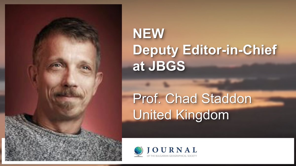 🔔 We are delighted to announce that Chad Staddon from <a href="/UWEBristol/">UWE Bristol</a> joined the Editorial board of the <a href="/Journal_BGS/">Journal of the Bulgarian Geographical Society</a> as the #new Deputy Editor-in-Chief!! Welcome Chad! 🔗 jbgs.arphahub.com/news/769