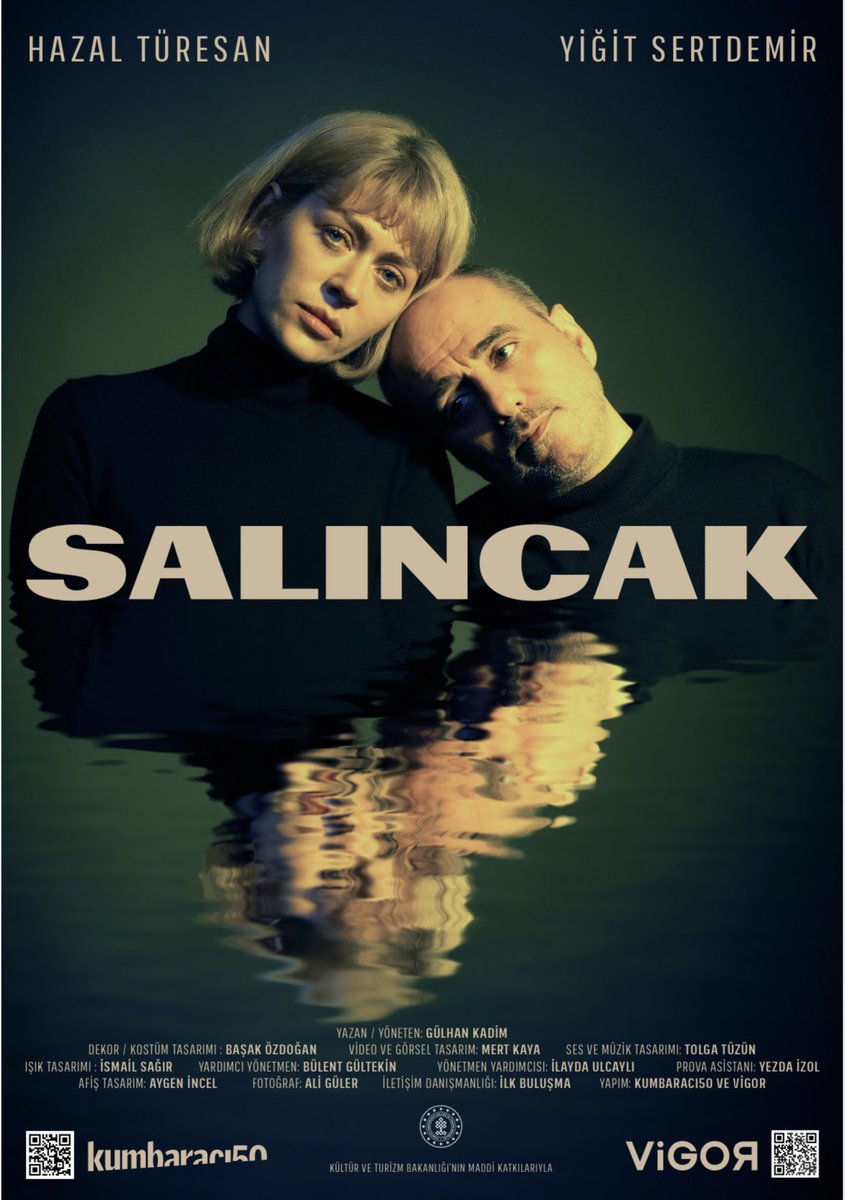 Bu akşam prömiyerimiz var.
Kumbaracı50 ve Vigor yapımı ‘Salıncak’ seyirciyle buluşuyor. 

Gülhan Kadim’in yazıp yönettiği oyunda Hazal Türesan ve Yiğit Sertdemir oynuyor. 

20 ve 21 Ocak 20.30
Baba Sahne
*son biletler

babasahne.com/box-office/buy…