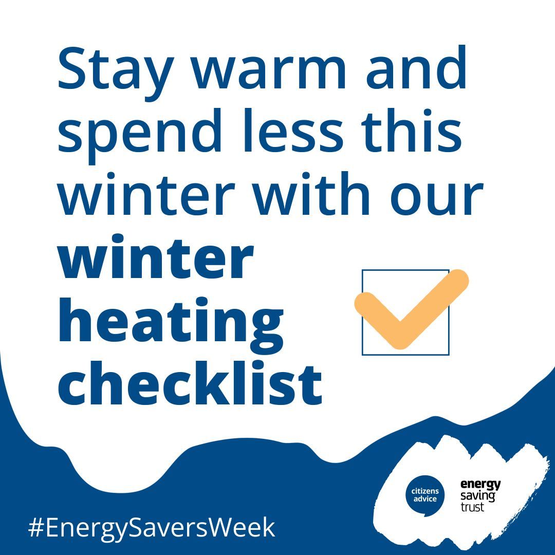 ⚡ Welcome to #EnergySaversWeek! We’ve worked with energy saving experts, Energy Saving Trust, to help you stay warm and spend less this winter.

Find our full winter heating checklist and all our energy advice on our website ⤵️
buff.ly/48lQuyh