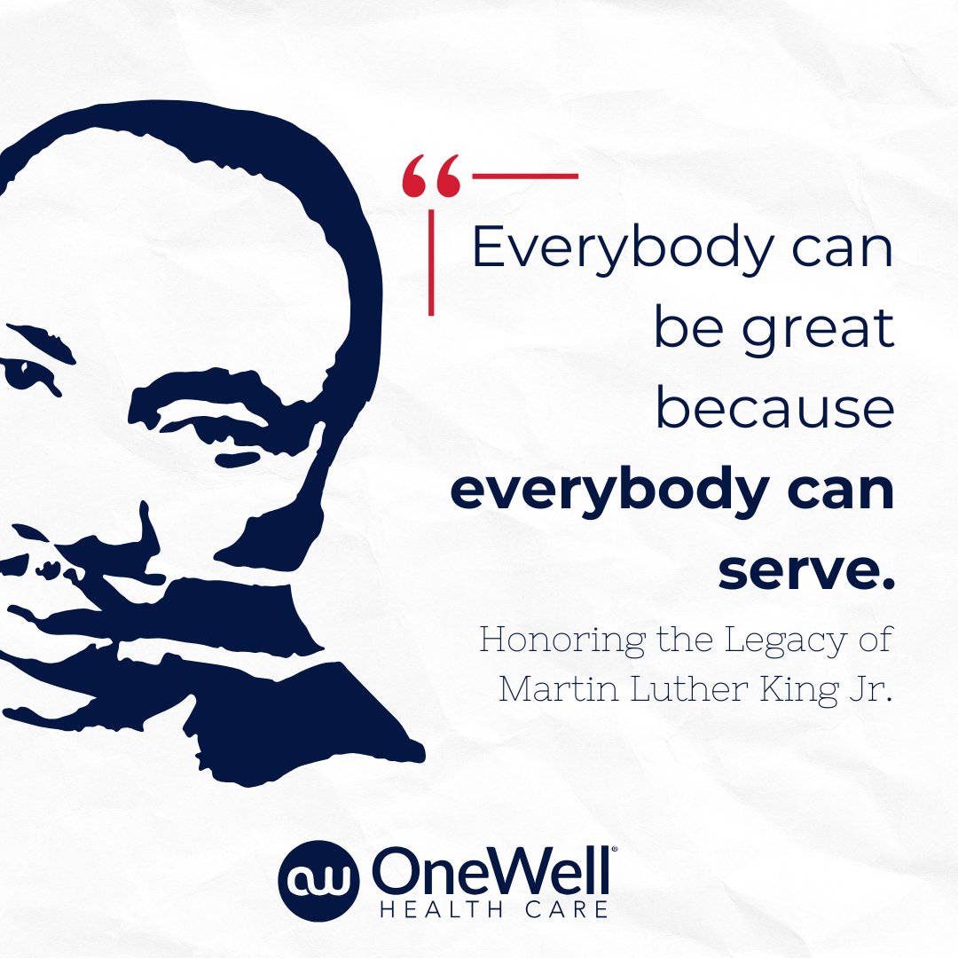 OneWellHealth's tweet image. Today, we honor the life and legacy of Dr. Martin Luther King Jr., who reminded us that greatness is found in service. Let us continue to serve others with kindness, compassion, and purpose. 💙✨ 
#mlkday2025  #OneWellHealthCare #ServiceWithHeart