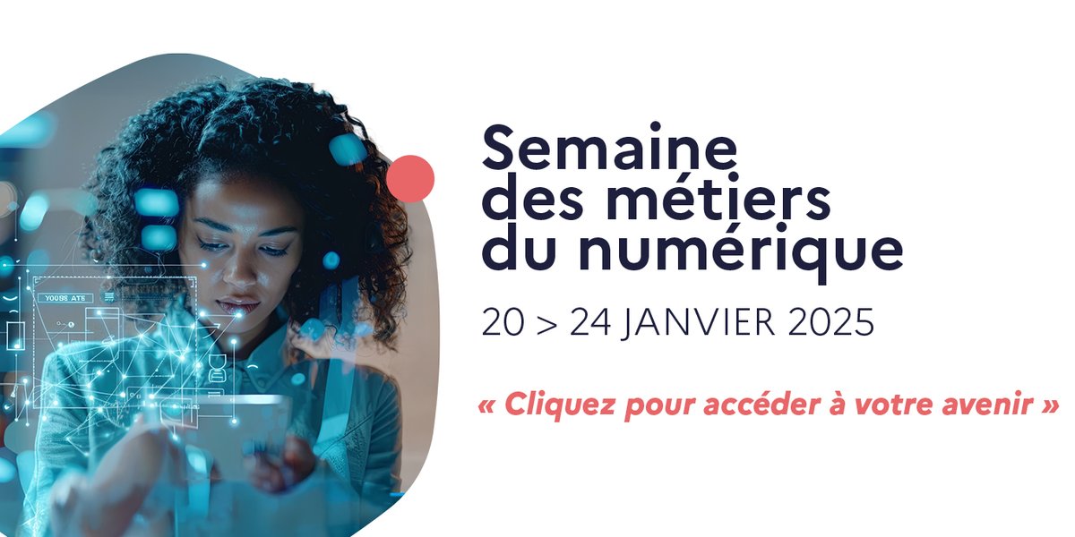 📣 Lancement de la Semaine des métiers du #numérique

Du 20 au 24 janvier, de nombreuses actions sont organisées en région pour promouvoir les métiers qui recrutent, les formations pour y accéder et faciliter les recrutements 👉 francetravail.org/regions/proven…