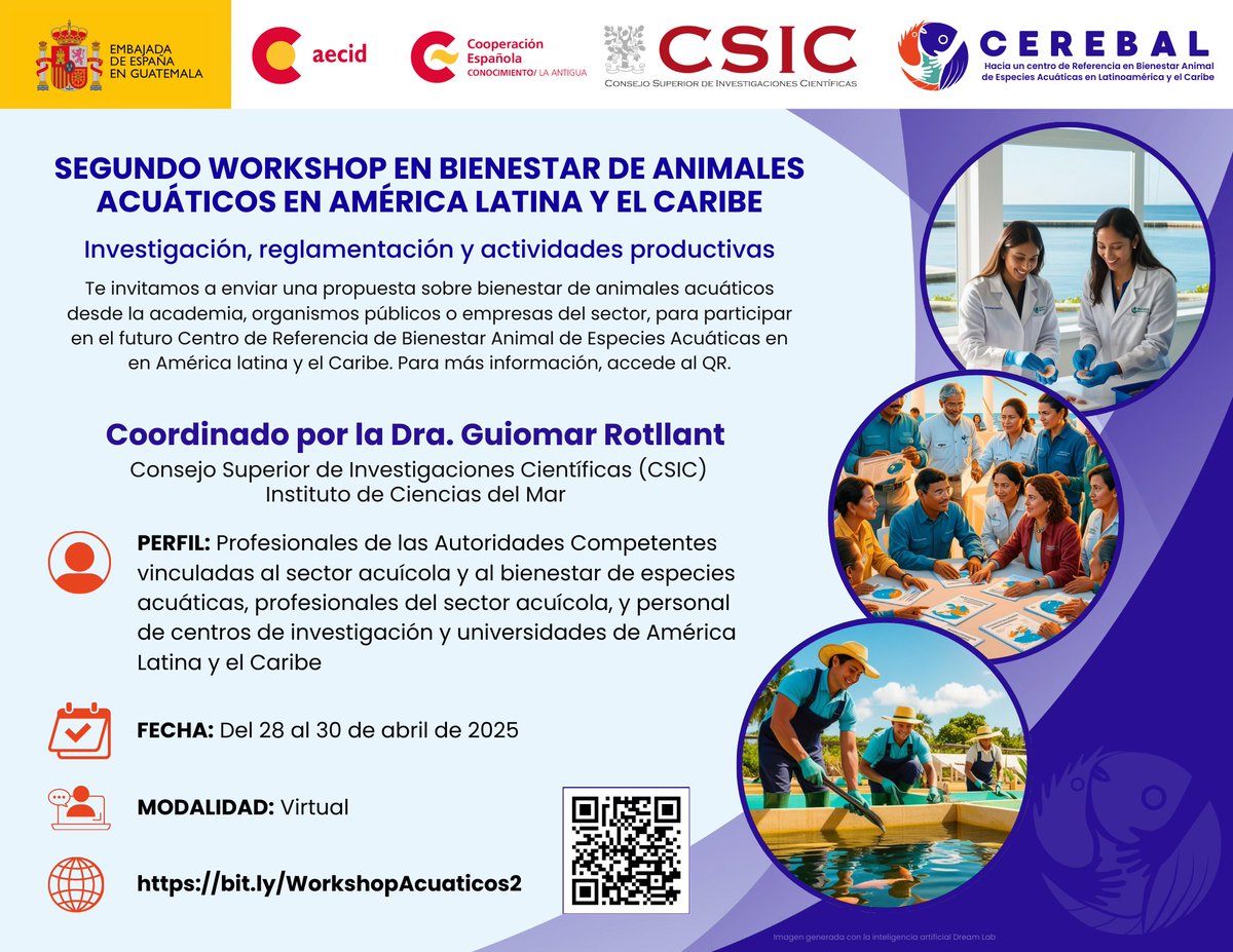 El segundo workshop en Bienestar de Animales Acuáticos en América Latina y el Caribe se celebra del 28 al 30 de abril en modalidad virtual