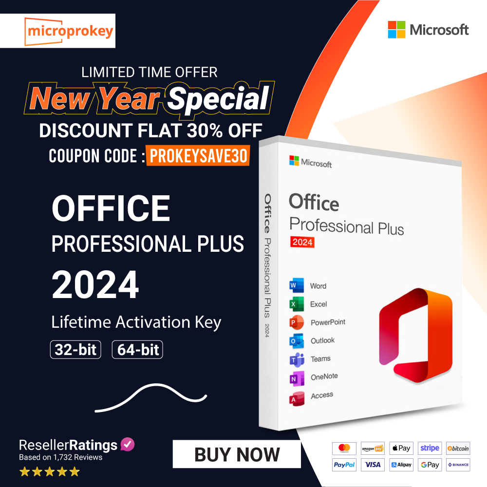 AlafsaV55985's tweet image. New Year Special! 🎉
FLAT 30% OFF on Microsoft Office Professional Plus 2024!
Lifetime Activation Key | 32-bit &amp;amp; 64-bit
Use Code: PROKEYSAVE30 at 30% save
microprokey.com/microsoft-offi…
#MicrosoftOffice #Office2024 #NewYearDeal #MicroProKey #Discount #ElvishYadav #happynewyears