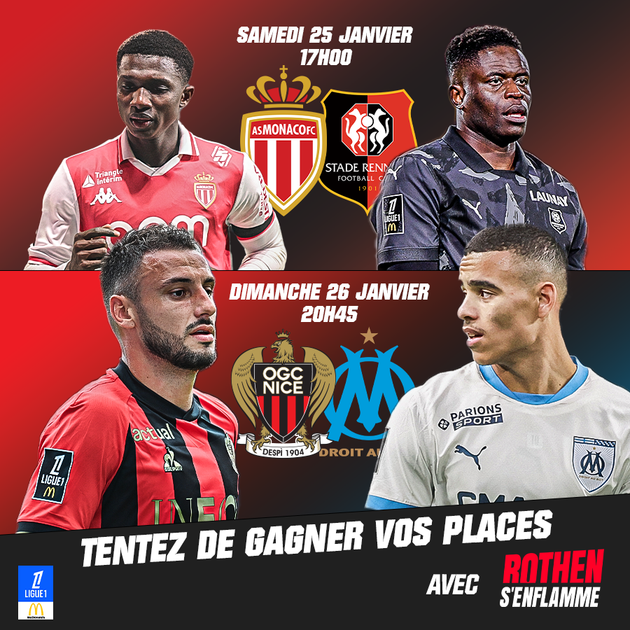 Rothensenflamme's tweet photo. 🎁⚽ À l'occasion de la 19ᵉ journée de Ligue 1, Rothen s'enflamme t'offre tes places pour le match de ton choix !

📲 Pour participer, RT + follow @Rothensenflamme, et dis-nous en commentaire le match auquel tu souhaites assister. https://t.co/yKiWe6NWNh