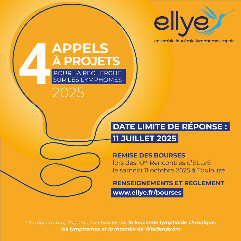 📢 Appel à projets de #recherche 2025 sur les #lymphomes 🔎
4 bourses de 20 000€ pour soutenir l'innovation: 💡 Adolescents &amp; Jeunes Adultes 💡 Qualité de Vie des patients 💡 Jeune chercheur 💡 Innovation
📅 Candidatures jusqu’au 11 juillet 2025
➡️ ellye.fr/bourses