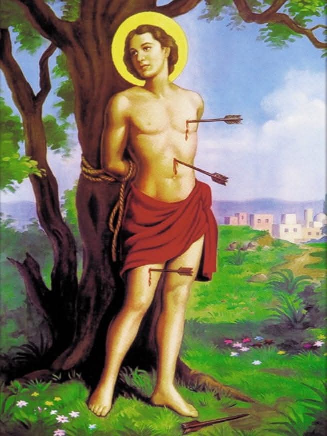 Glorioso mártir, em seu dia, salve, São Sebastião, o soldado martirizado, padroeiro dos arqueiros, soldados, infantaria, atletas, LGBTs, contra pestes, fome, epidemias, guerras, desastres, da cidade do Rio de Janeiro! Òké Aro! Òke Odé! Arolé Oxóssi! 🟢🔵⚪🌻🐘🏹🪖✝️⛪📖🕯️🕊️😇🙌🏻🙏🏻