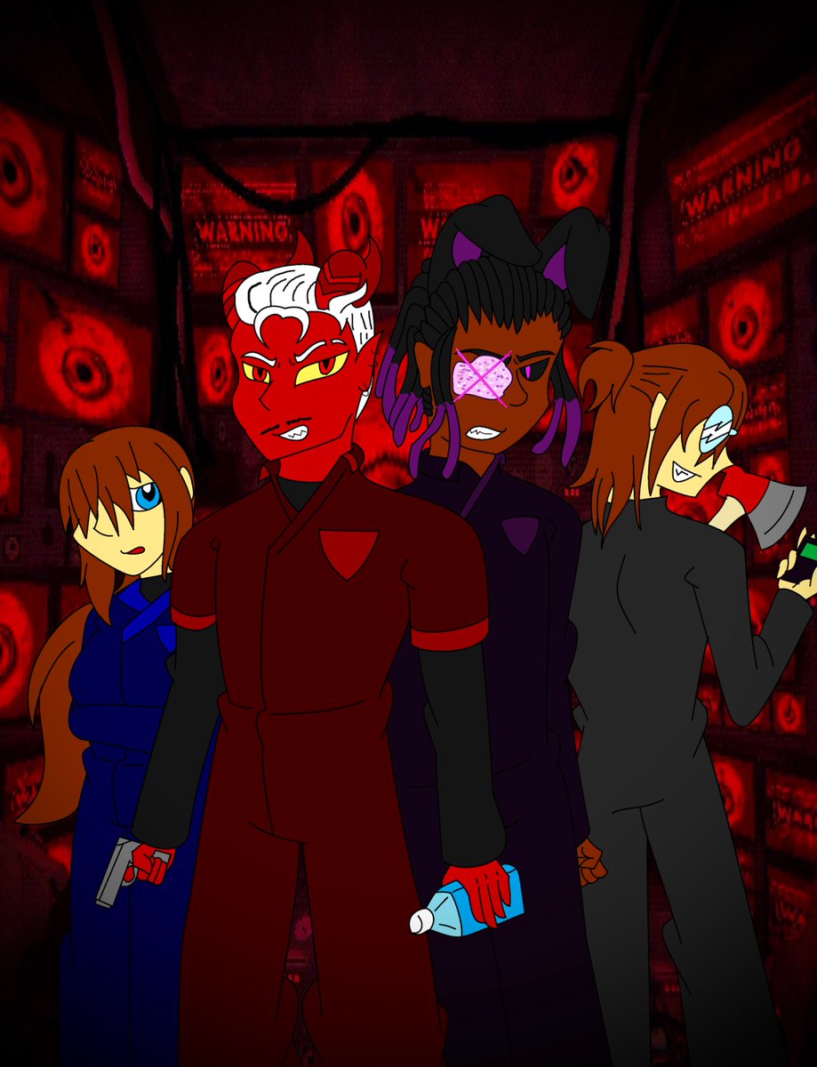 SynCity94's tweet photo. Did this for the horror game mouthwash but with my friends and I #Mouthwashing #mouthwashingoc #HorrorArt the characters my art doing but the background edit https://t.co/xB0Rv9L8uw
