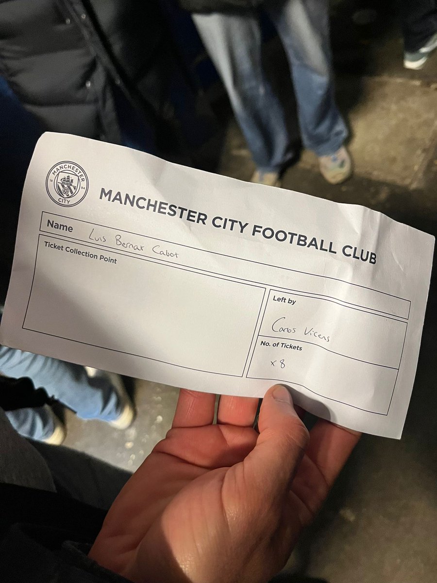 WeAre1894's tweet photo. The 8 Spanish non-City fans in our end yesterday left their receipt on the floor. Tickets from @CarlosVicensG - could these tickets have not gone back on sale to City fans or even been allocated to the OSC pool ? https://t.co/zr6Y2EhfLm
