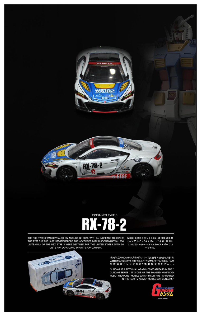 Tomindo3's tweet photo. HONDA NSX TYPE S
RX-78-2 GUNDAM MODEL
#tomica #tomindo #トミカ https://t.co/AvInahlcIX