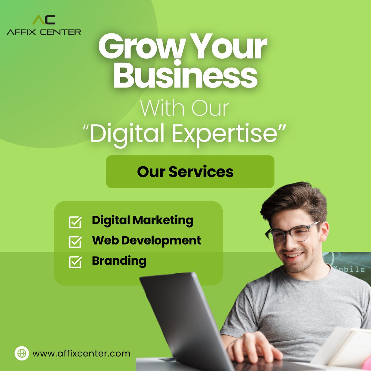 Affix_Center's tweet photo. ��� Grow Your Business with Our Digital Expertise! ✅ Digital Marketing ✅ Web Development ✅ Branding. 📞 Contact: +91 7977663334 🌐 https://t.co/BshCPcWoaq
#DigitalMarketing #WebDevelopment #Branding #BusinessGrowth #AffixCenter #TechForBusiness https://t.co/QhmR5IXoud