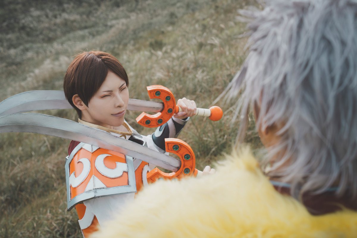 natari1225's tweet photo. cosplay. KINGDOM 

殿に頂いた宝刀ですから
死ぬまで僕はこれで戦いますよ

＿＿＿
廉頗: @hozumikurou 
輪虎: @natari1225 
photo: @kanda_6969 https://t.co/Djh0oCEuQj