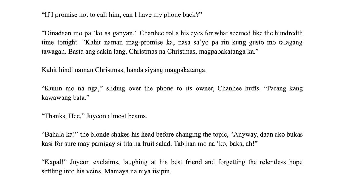 but what if i call? (please don't pick up the phone) — a jukyu / juyeon &amp; changmin (tbz) filo-eng au 🖋️

when calling your ex becomes a habit, christmas just becomes another day of juyeon waiting for changmin to pick up.

—

🧷: archiveofourown.org/works/62361877
🔊: bit.ly/mcimy-spotify