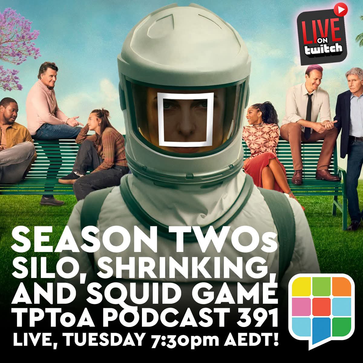Often the sophomore season brings a show unstuck, so let’s see how these second timers, Silo, Shrinking and Squid Game stand up to the scrutiny! Head to bit.ly/TPTOATwitch at 7:30pm AEDT on Tuesday night! See you there! #shrinking #silo #SquidGame2 #Siloseason2 #shrinking