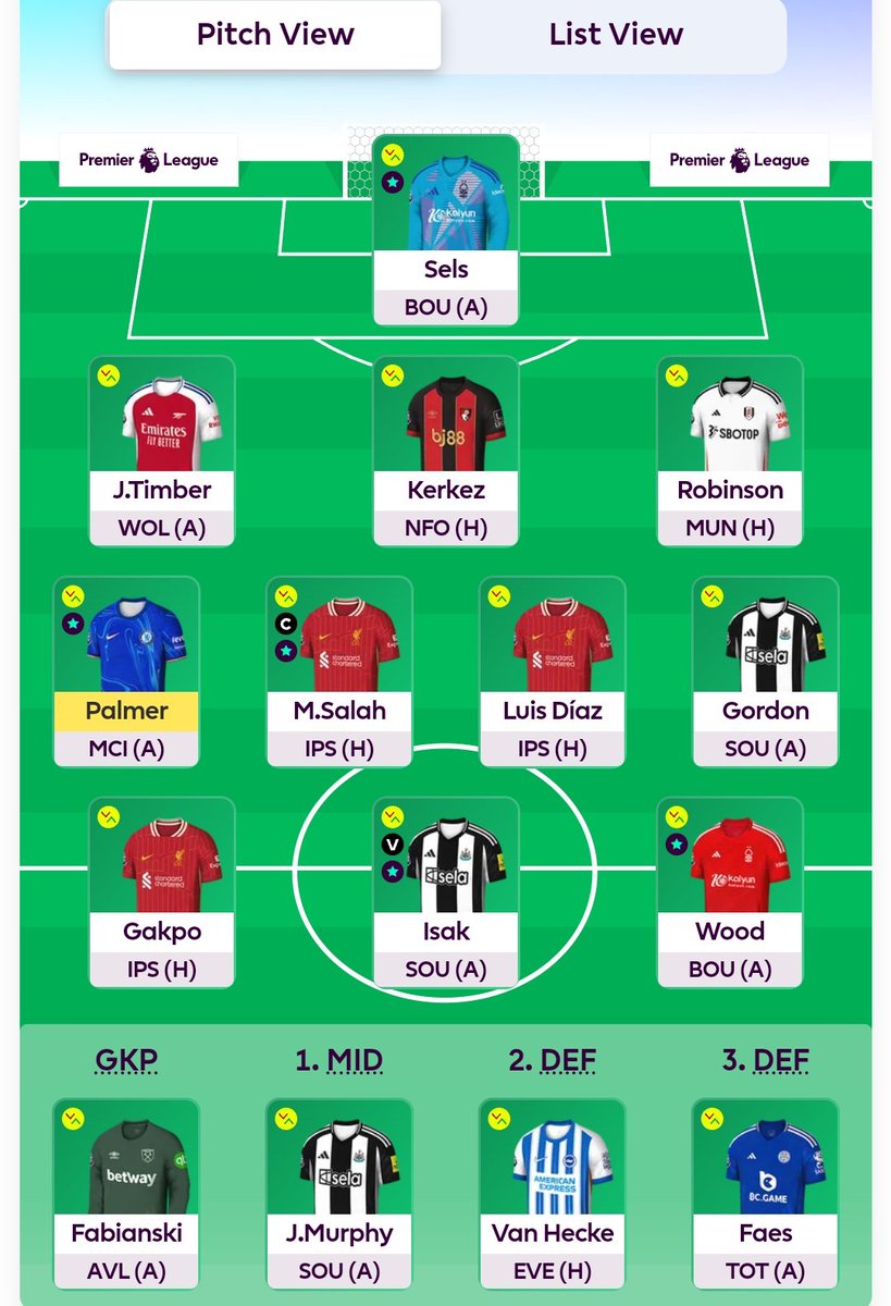 AnasbinZayed1's tweet photo. @FPLGOAT7 Bench one of Diaz, Gakpo, Palmer or Murphy, have 1 ft btw https://t.co/LxEzt34oug