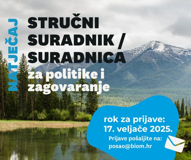 #posao Tražimo motiviranu i ambicioznu osobu za ulogu stručnog suradnika za politike i zagovaranje 👇
biom.hr/zaposljavamo-s…